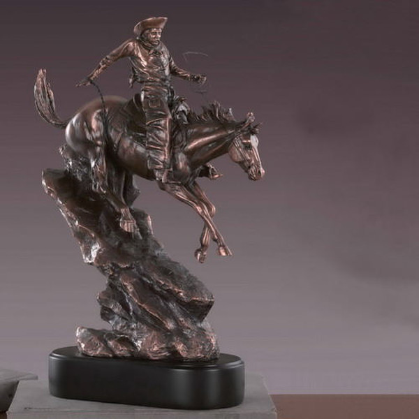 Cowboy on Horse Wild West Statue Large Scale Western Artwork